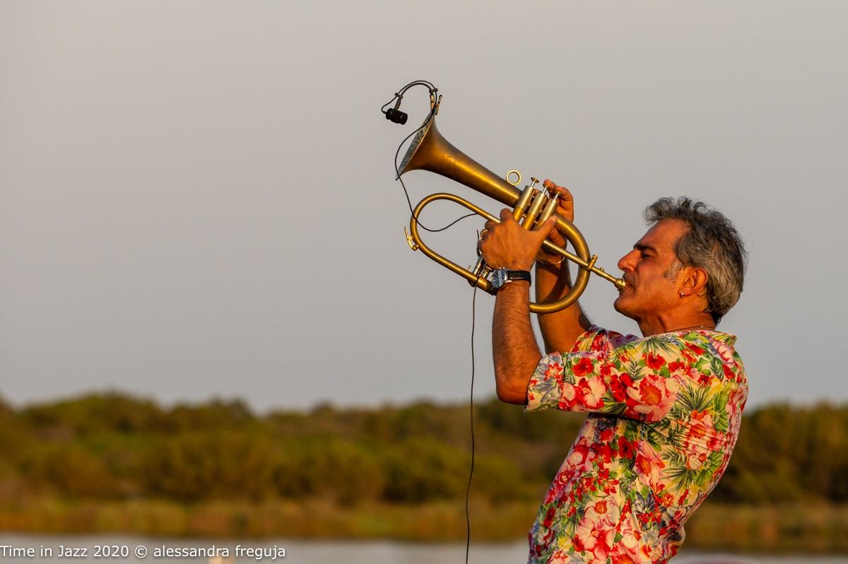 Paolo Fresu a Time in Jazz 2020 (foto Alessandra Freguja - dalla pagina FB di Time in Jazz)