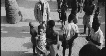 Gilbert Rouget a Ouesso, Congo Francese, nel 1946 (foto di  André Didier, CNRS-CREM