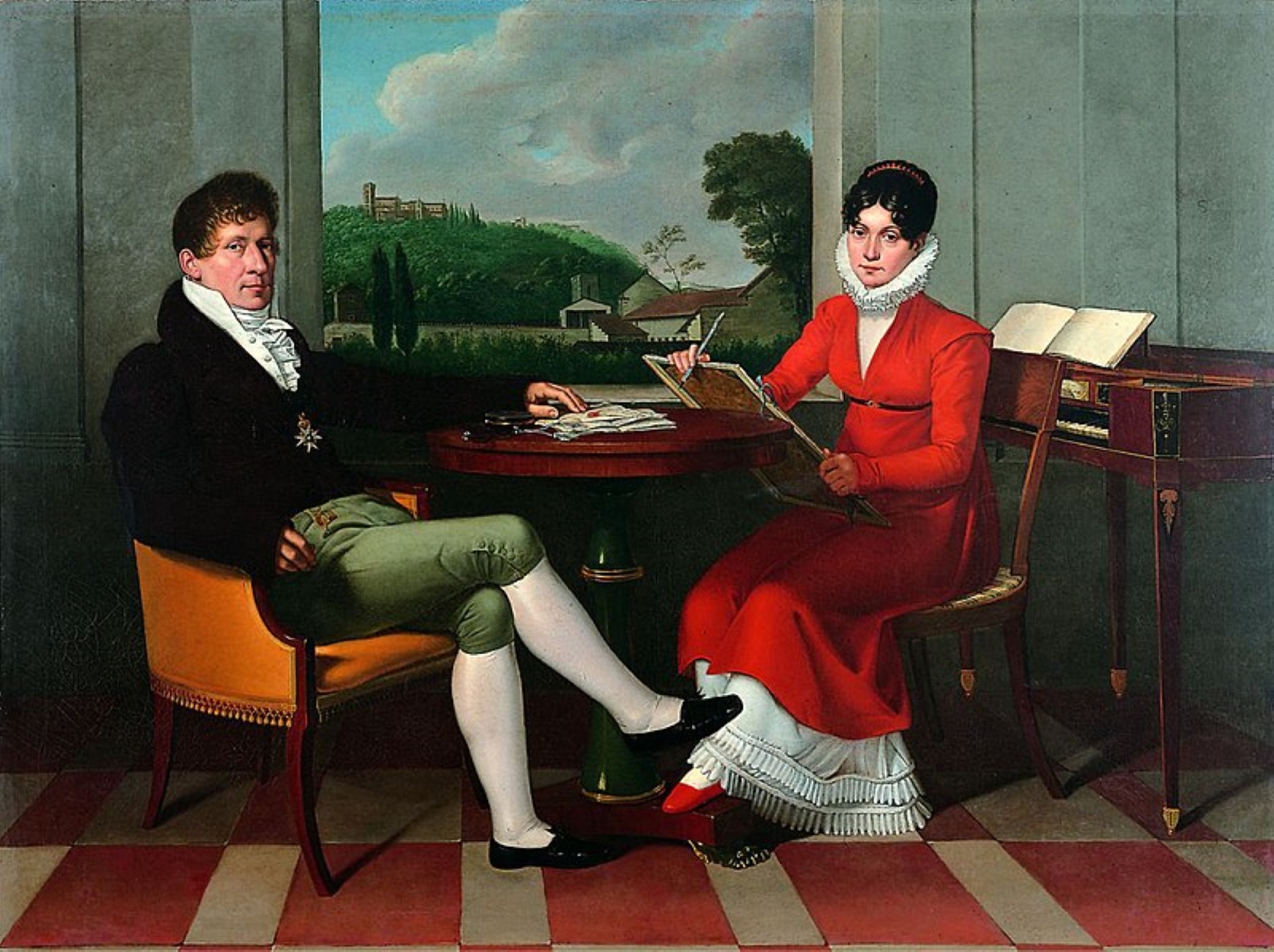 Gaspare Spontini con la moglie Céleste Erard (dipinto di Wilhelm Titel, 1813)