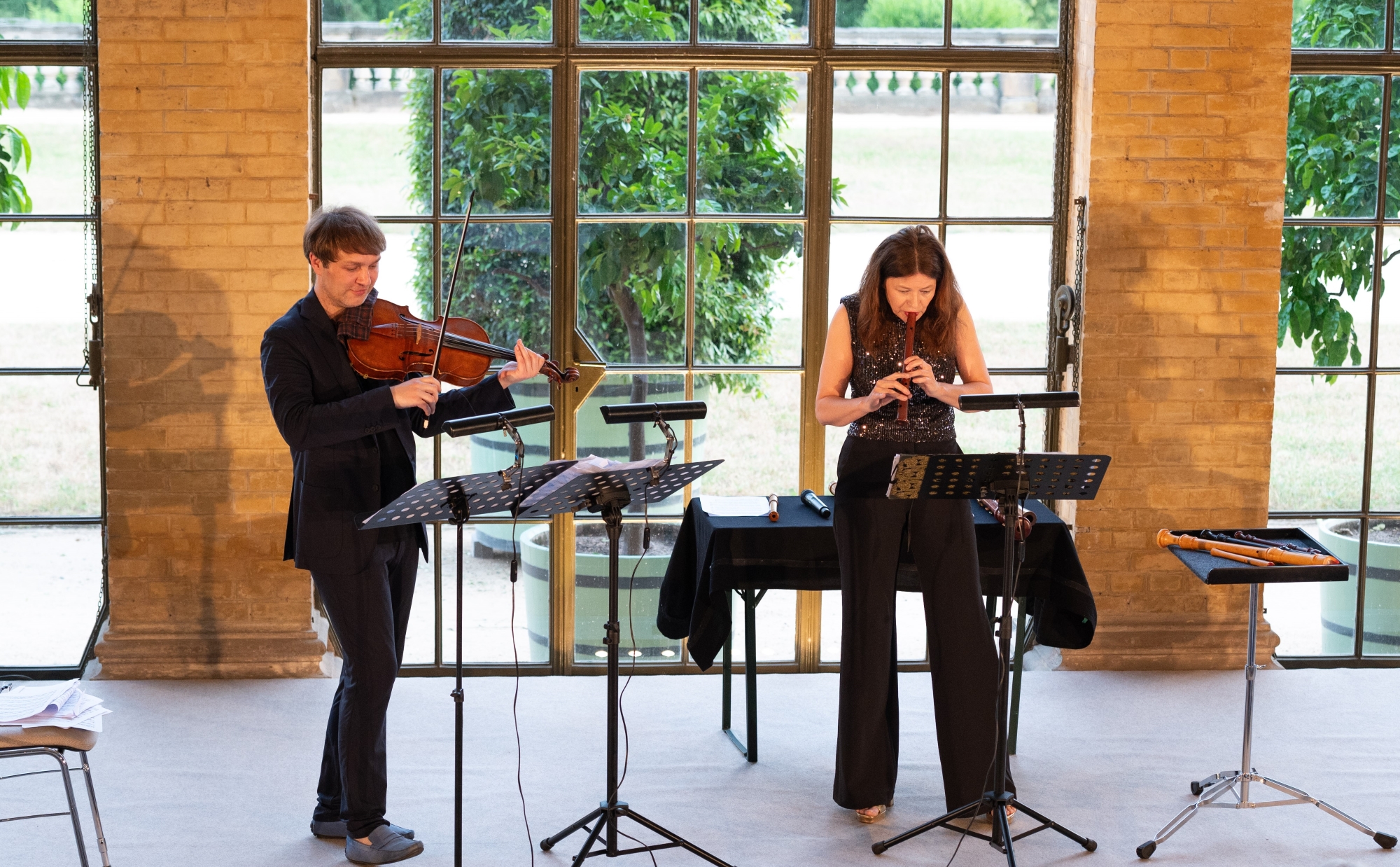 Dorothee Oberlinger e Nils Mönkemeyer (foto Stefan Gloede - Musikfestspiele Potsdam Sanssouci)