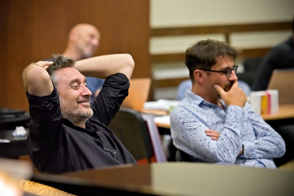 Francesco Filidei e Joël Pommerat all'Opéra Comique (foto di Stéfan Brion)