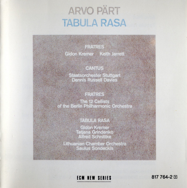 Tabula Rasa di Arvo Pärt - selfie con dischi