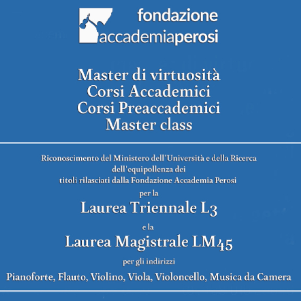 Biella, Accademia Perosi: iscrizioni alla prima annualità dei corsi universitari equipollenti a partire dal 15 aprile 2025