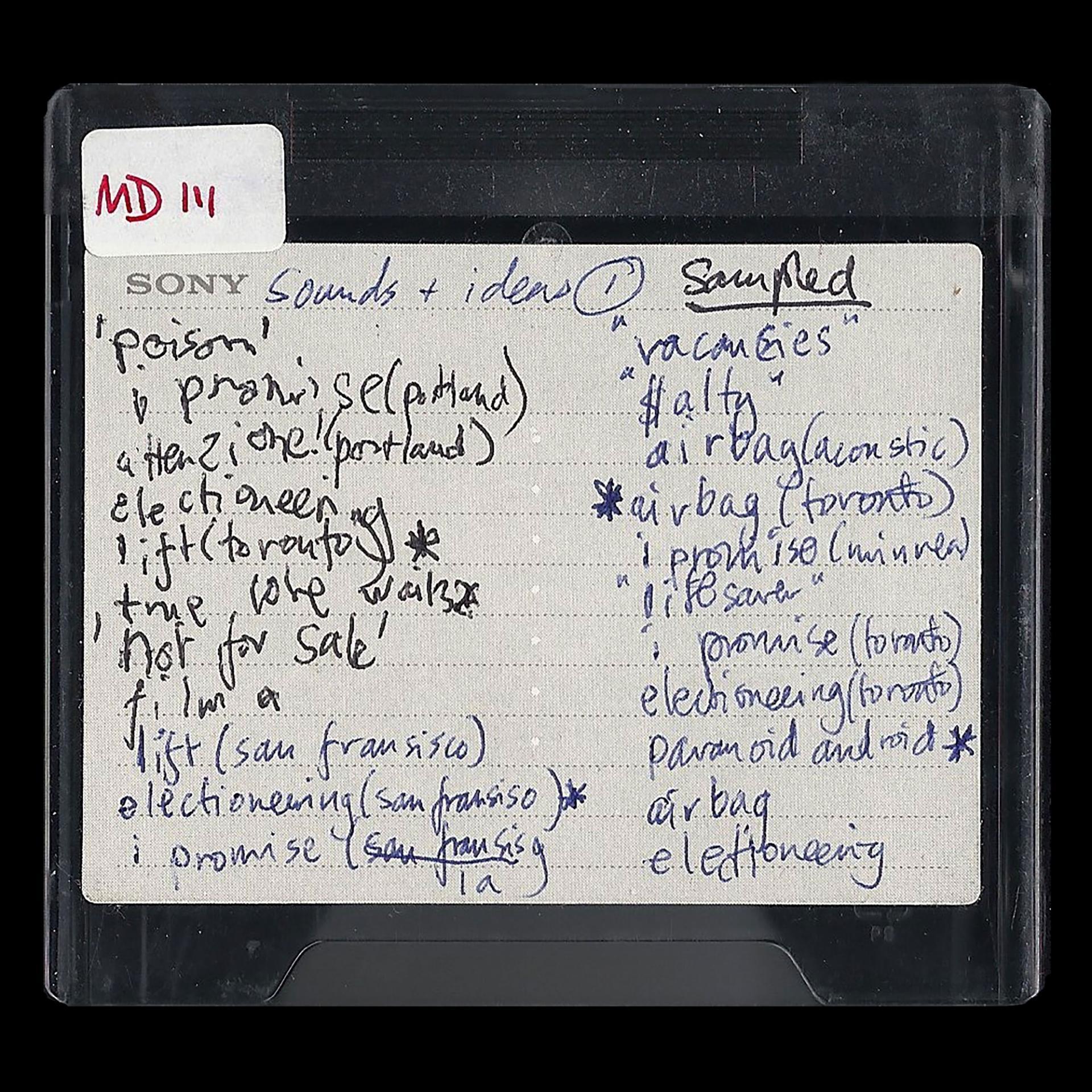 Radiohead minidiscs rubati