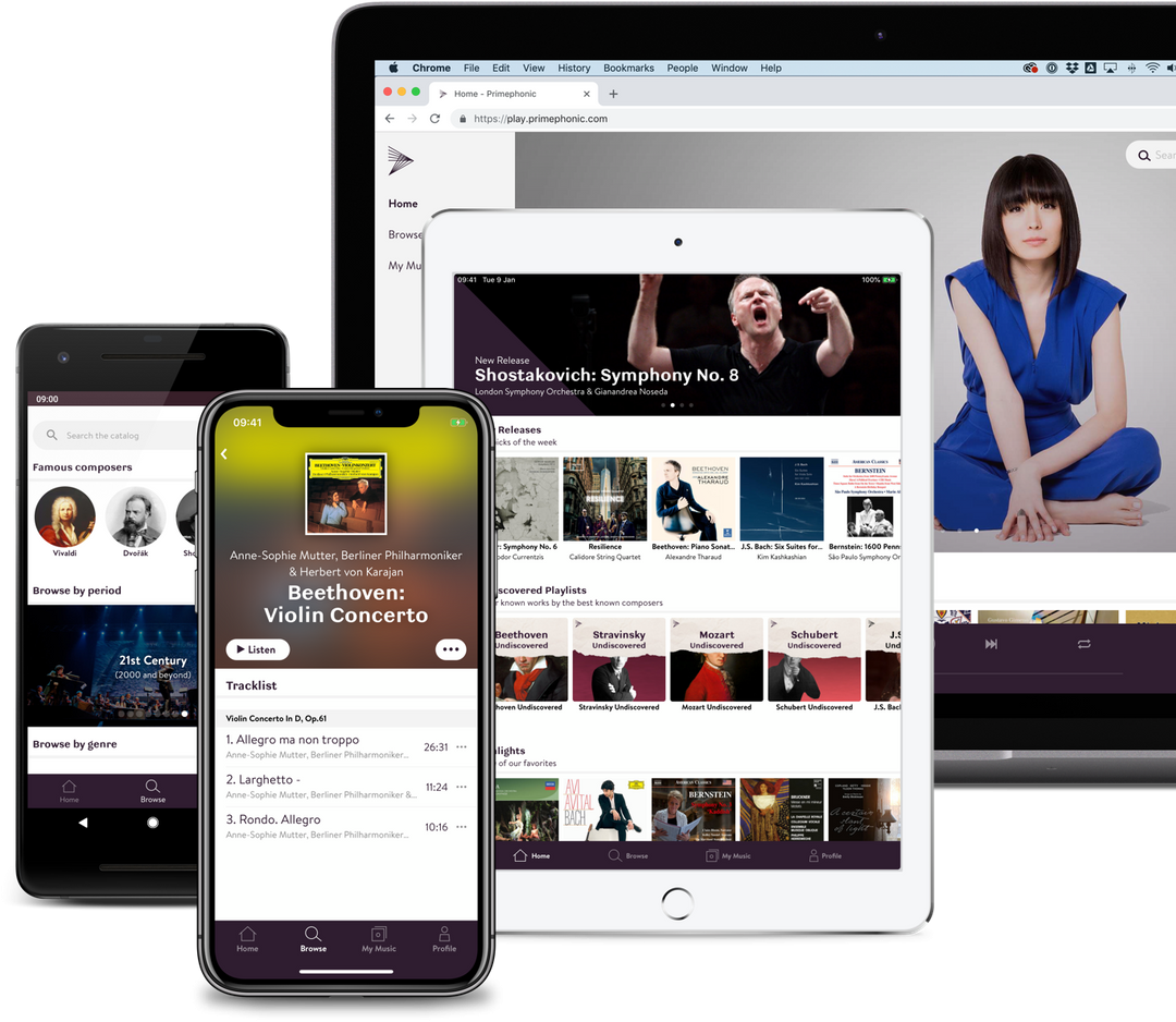 Primephonic app per musica classica