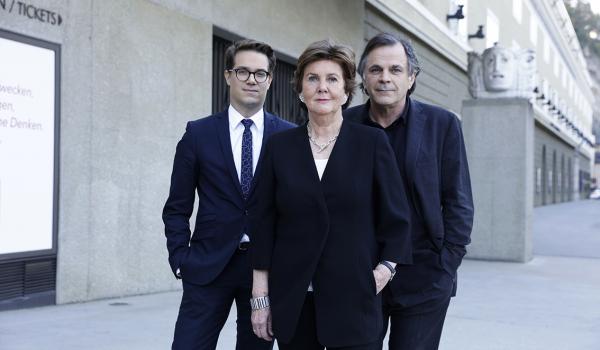 Lukas Crepaz, Helga Rabl-Stadler e Markus Hinterhäuser (Foto Lydia Gorges)