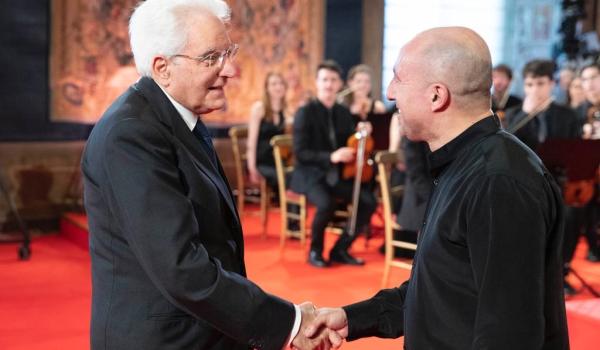 Il presidente Mattarella e il maestro Angius