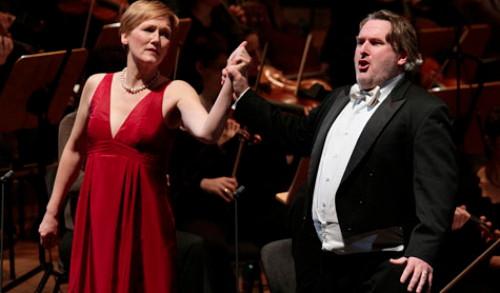 Simon O'Neill (Parsifal) e Angela Denoke (Kundry); foto Petra Coddington