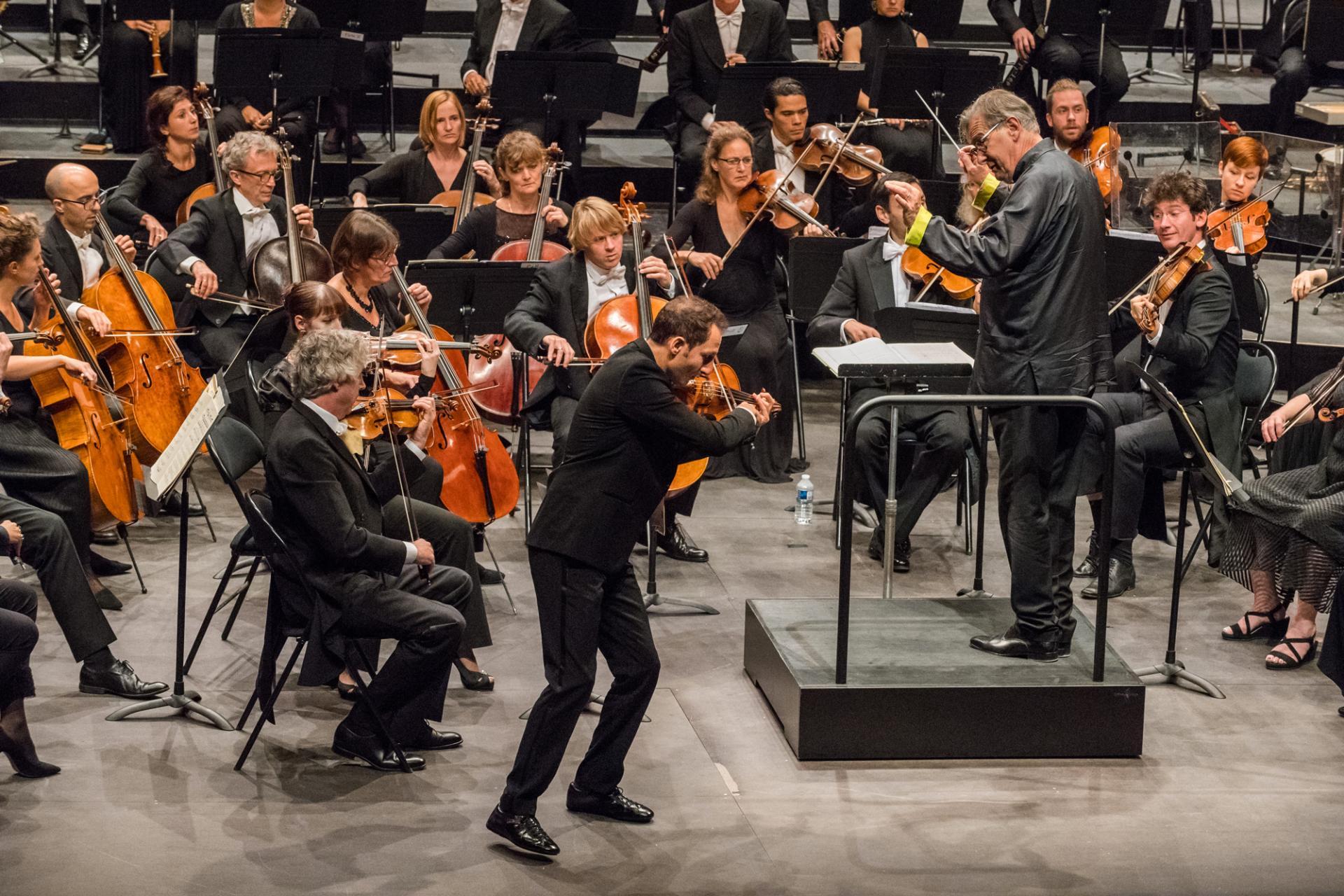 Festival Berlioz - Antoine Tamestit e John Eliot Gardiner (foto di Bruno Moussier)