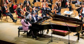 Martha Argerich,  Ricardo Castro, Federico Gad Crema (Foto Andrea Ranzi / Bologna Festival)